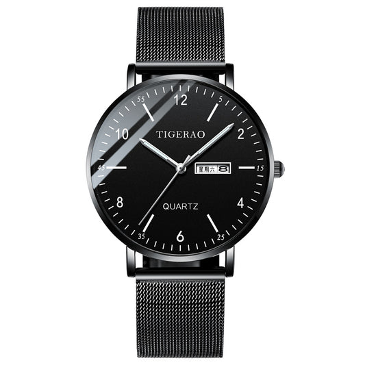 Ultra-Thin Men’s Quartz Watch – Business Casual, Waterproof, Luminous, Leather or Mesh Strap