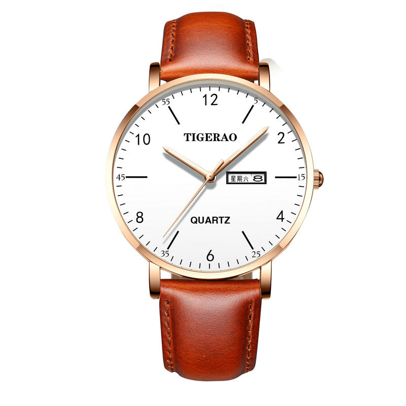 Ultra-Thin Men’s Quartz Watch – Business Casual, Waterproof, Luminous, Leather or Mesh Strap