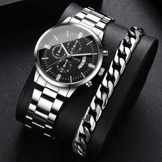Men Business Watches Male Calendar Quartz Watch Bracelet