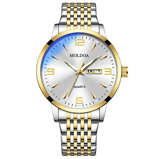 Swiss Style Men’s Quartz Watch – Waterproof, Luminous, Calendar