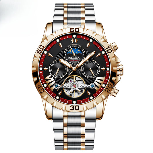 Swiss-Style Men's Automatic Mechanical Watch – Waterproof & Luminous