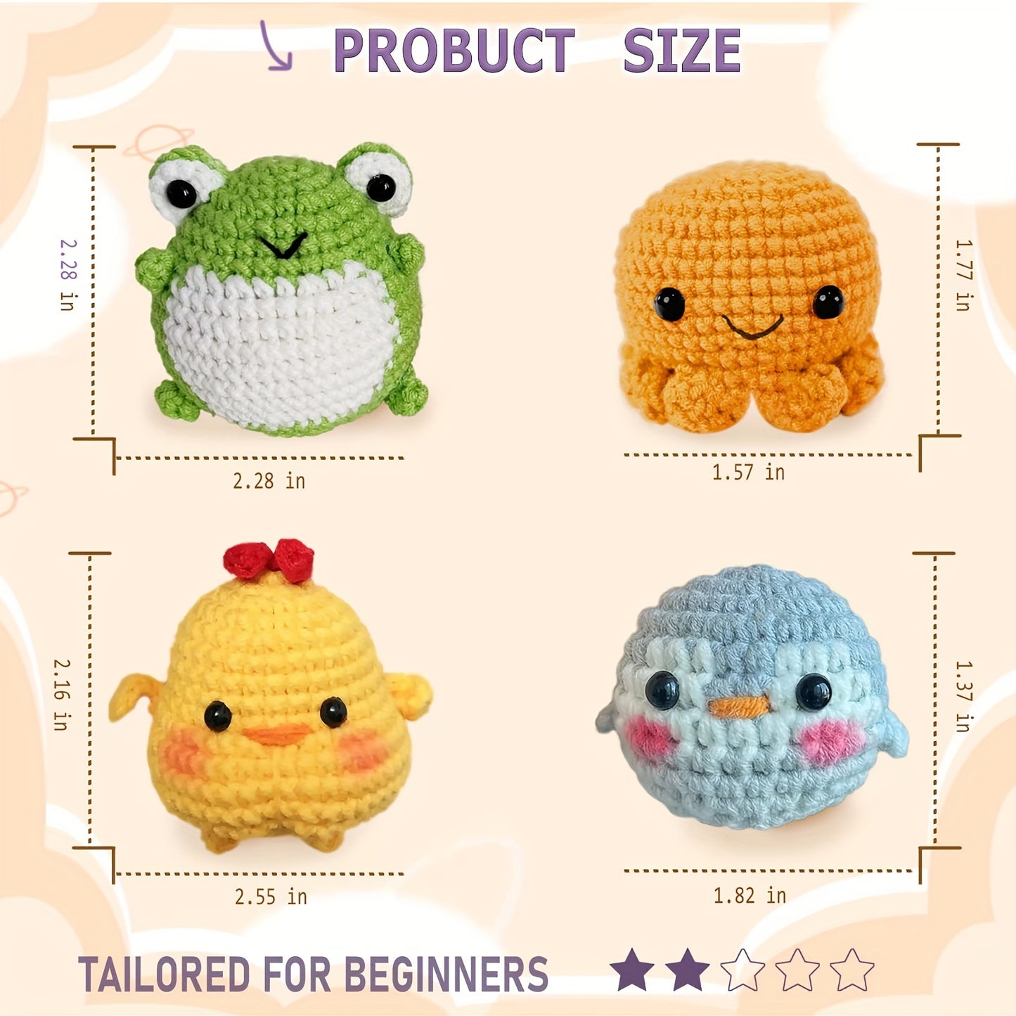 Animal Crochet Easy Crochet Kit 8pcs