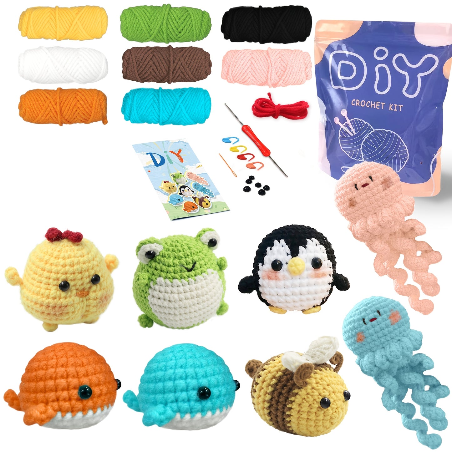 Animals Crochet Kit 8pcs