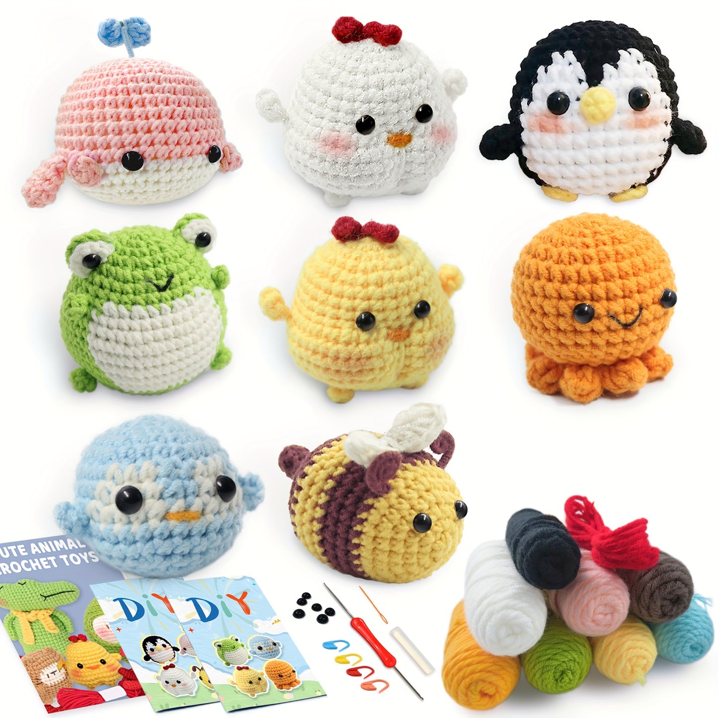 Animal Crochet Easy Crochet Kit 8pcs