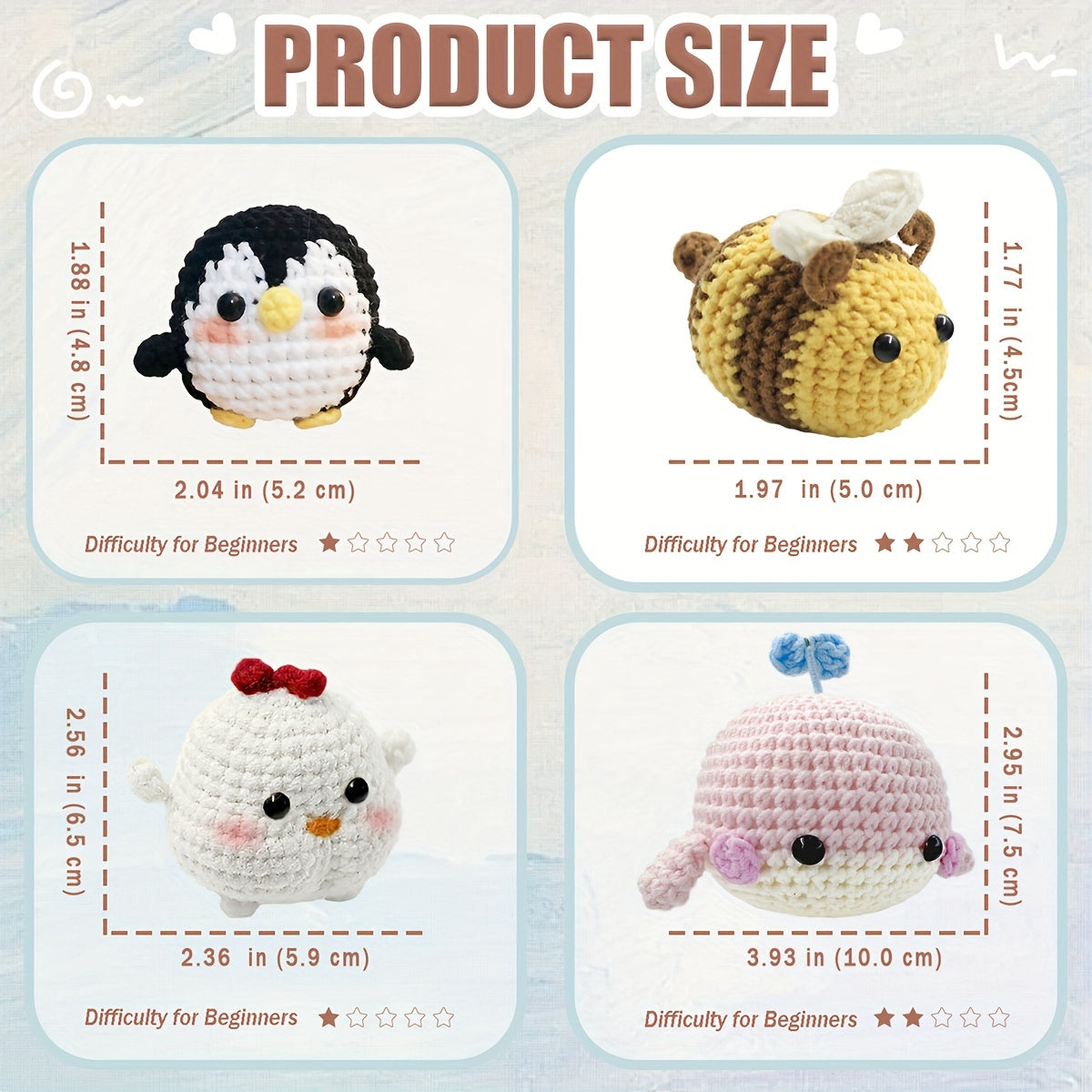 Animal Crochet Easy Crochet Kit 8pcs
