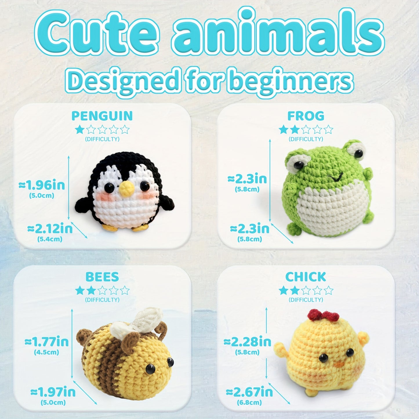 Animals Crochet Kit 8pcs