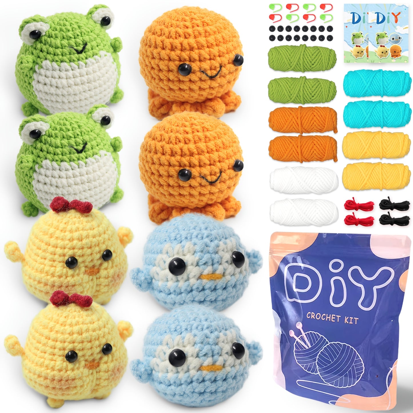 Animal Crochet Easy Crochet Kit 8pcs