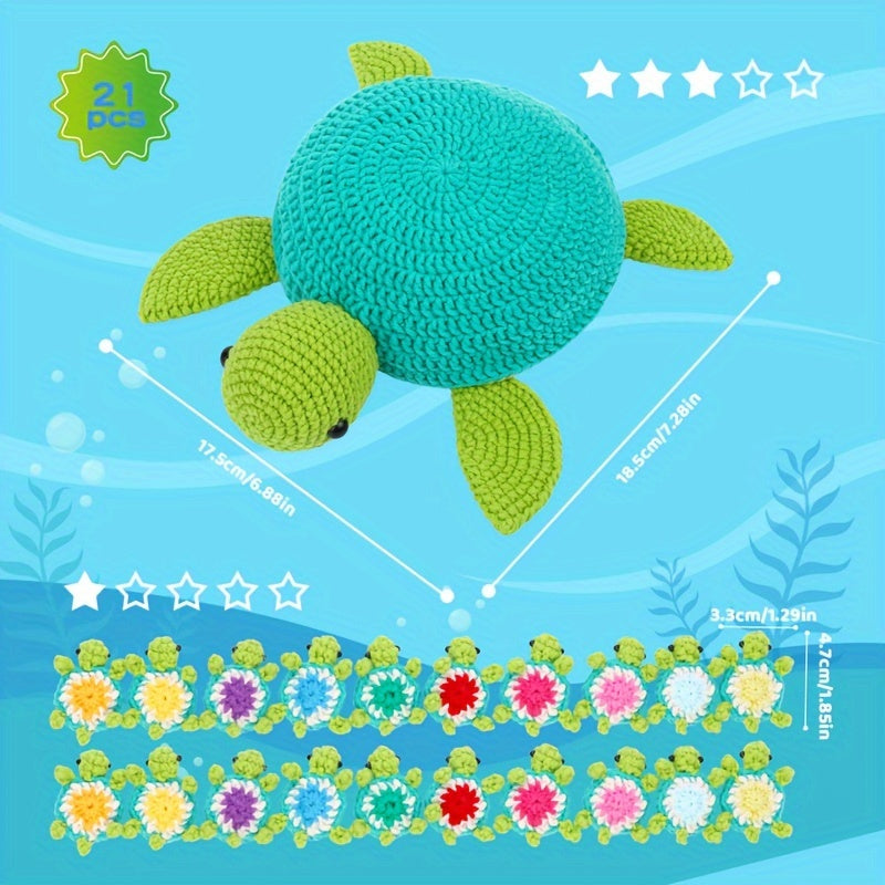 Turtle Crochet Kit for Beginners 21 Pcs