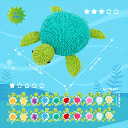 Turtle Crochet Kit for Beginners 21 Pcs